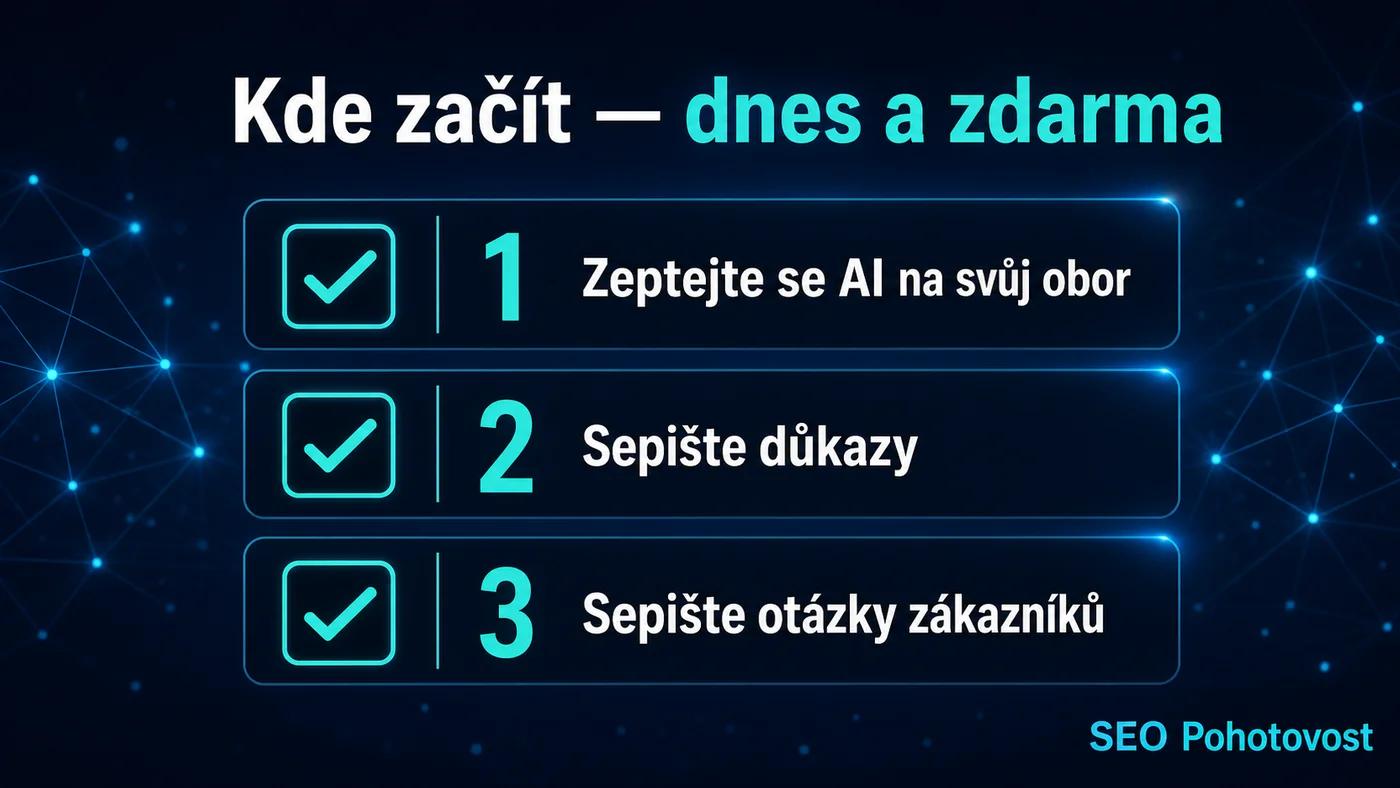 Checklist: 3 kroky, kterými dnes zdarma začnete s llms.txt