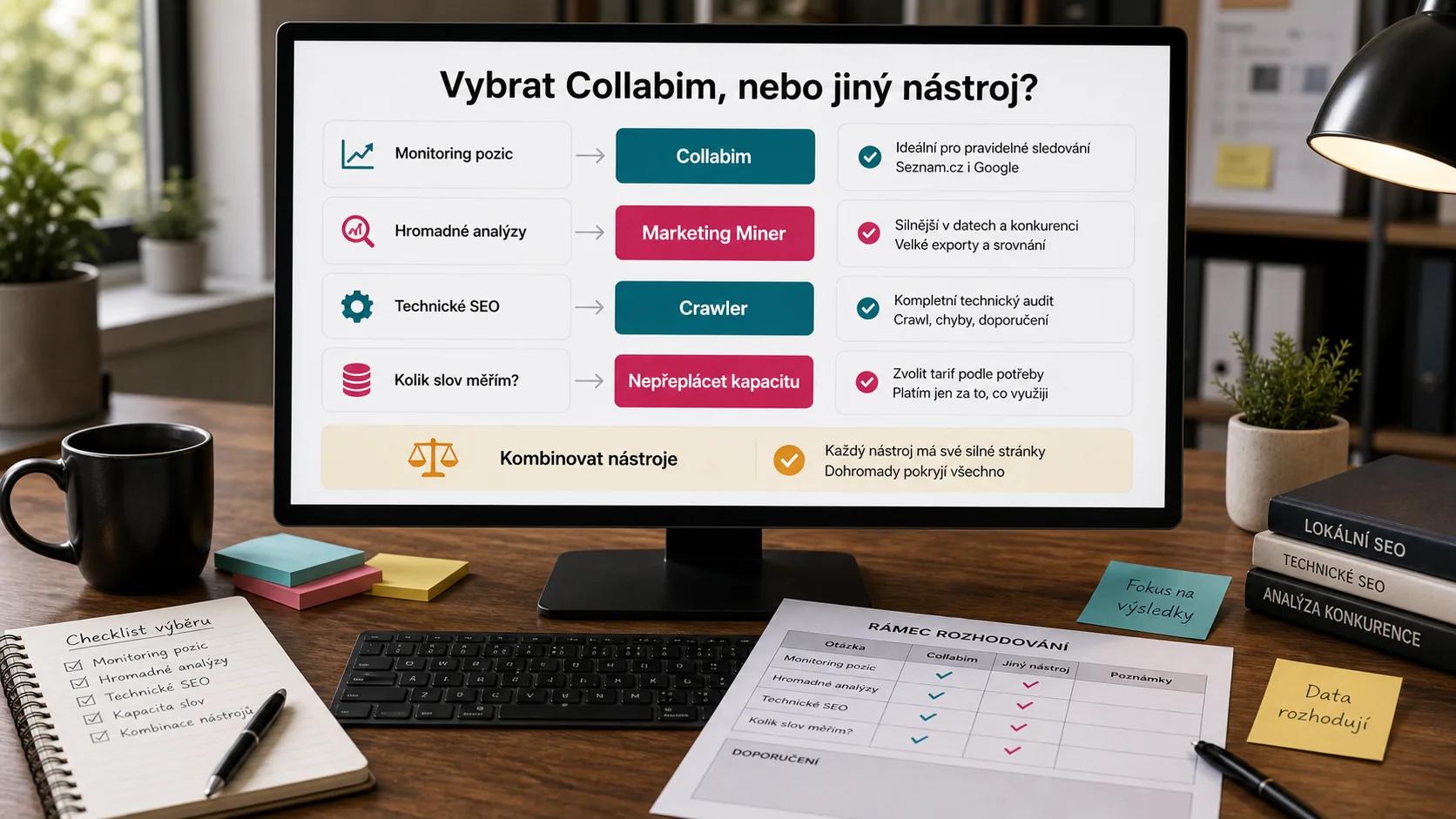 Rozhodovací diagram pro výběr SEO nástroje