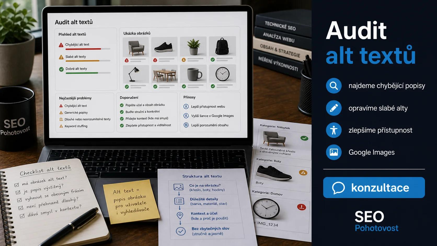 Infografika - Chcete audit alt textů na vašem webu? - Alt Text: Proč popisy obrázků záleží