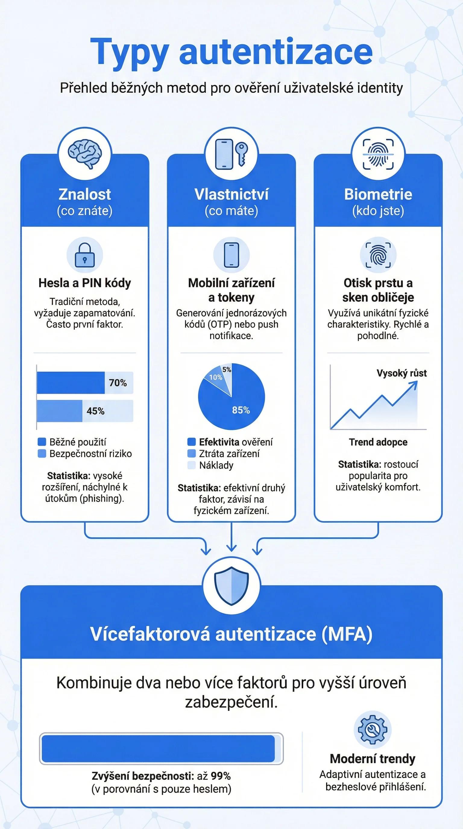 Infografika - Typy autentizace