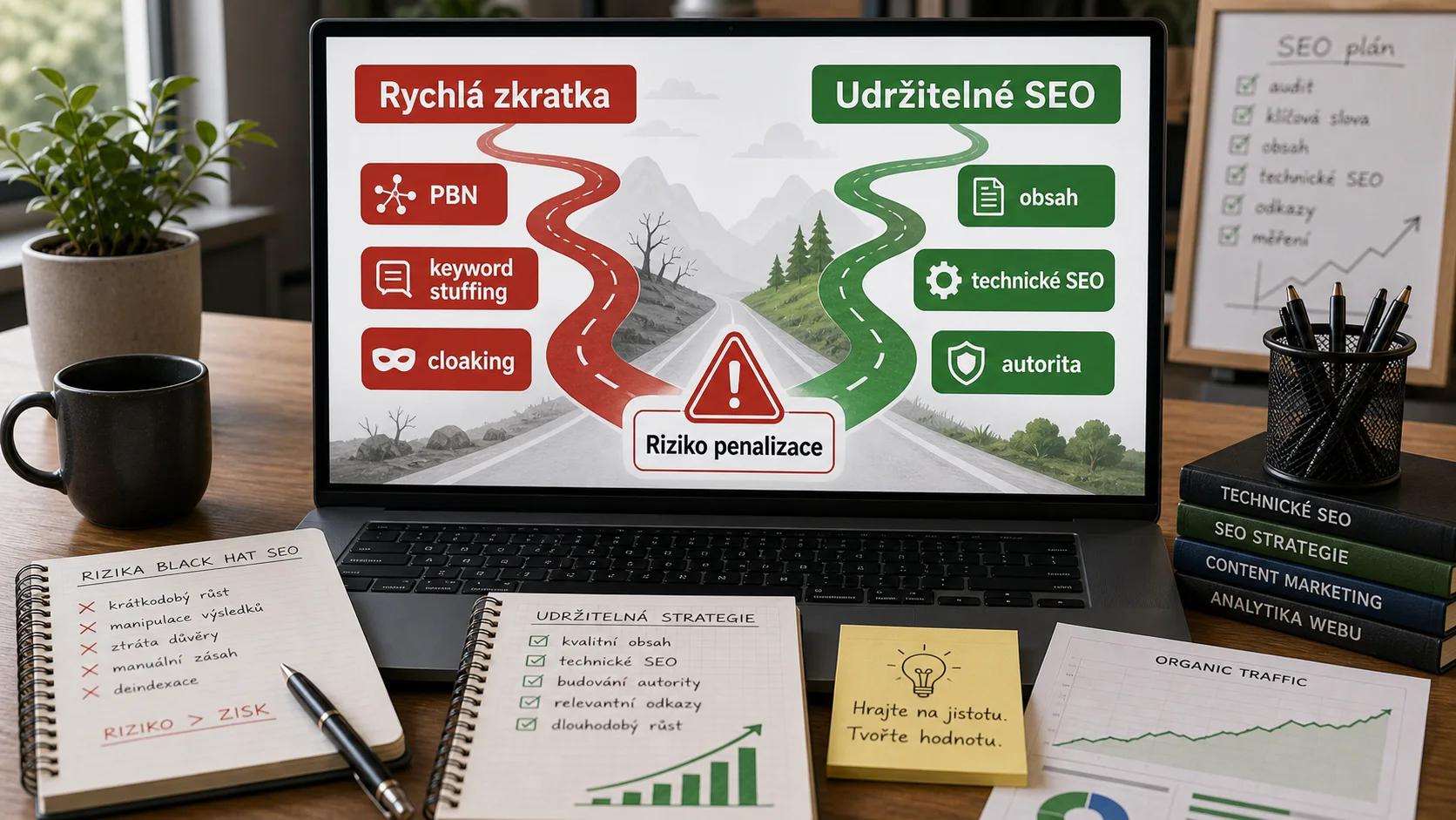 Infografika - Proc existuje black hat SEO - Black Hat SEO: Zakazane techniky a proc se jim vyhnout