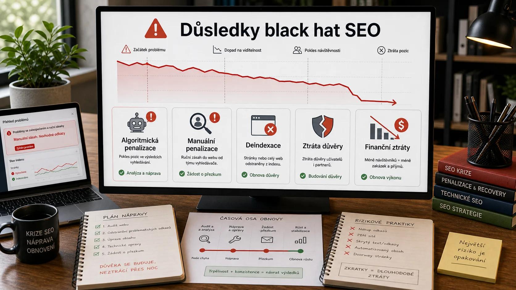 Infografika - Dusledky black hat SEO - Black Hat SEO: Zakazane techniky a proc se jim vyhnout