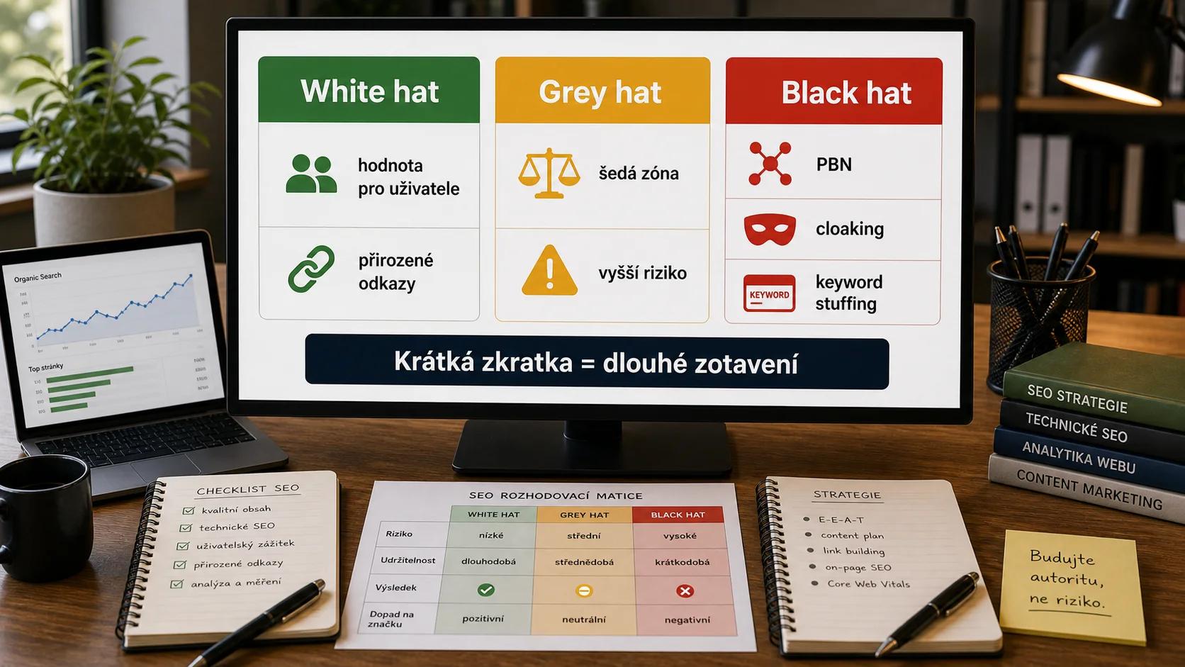 Infografika - Shrnuti - Black Hat SEO: Zakazane techniky a proc se jim vyhnout