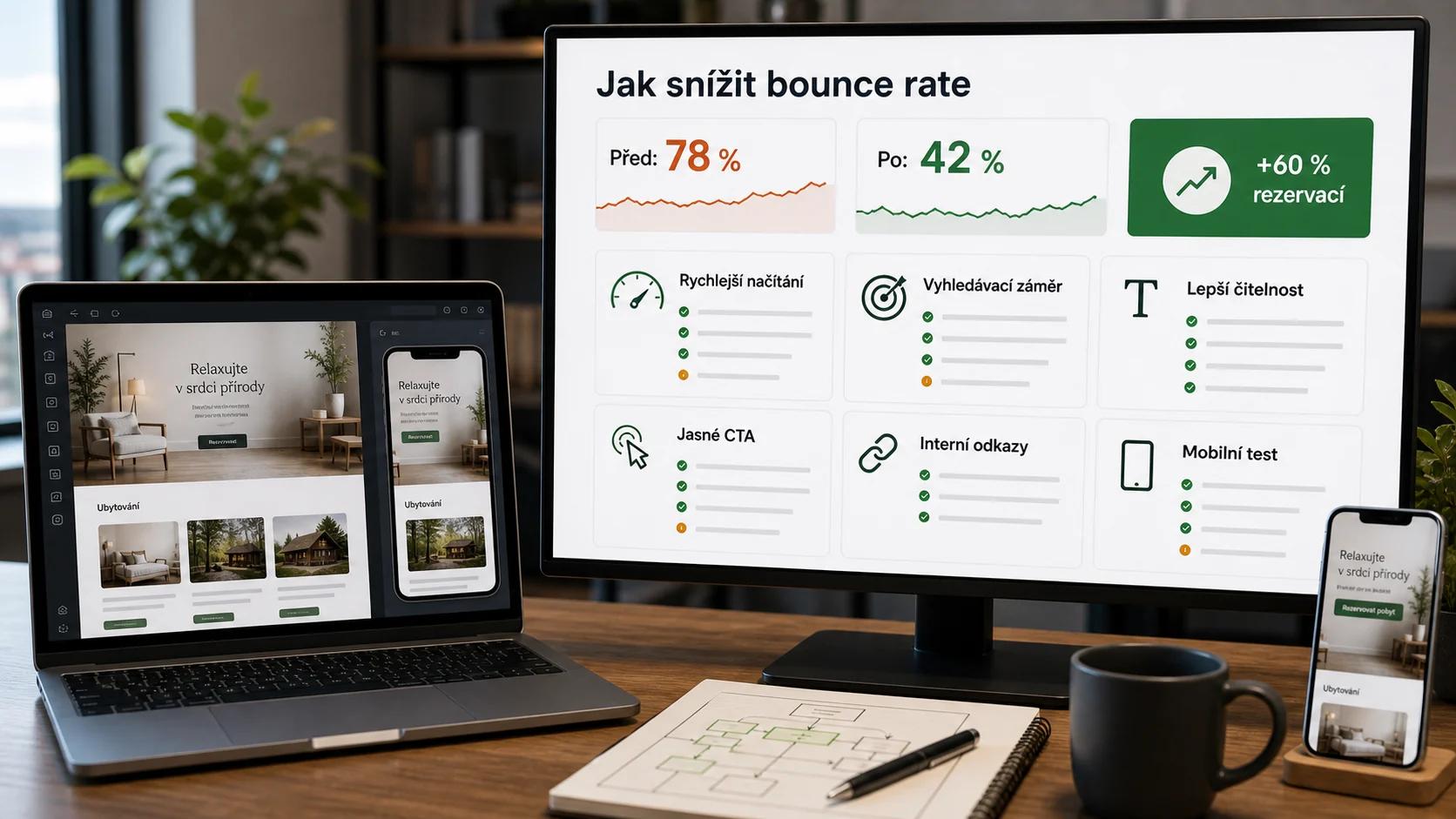 Infografika - Jak snížit bounce rate - Bounce Rate: Proč návštěvníci odcházejí