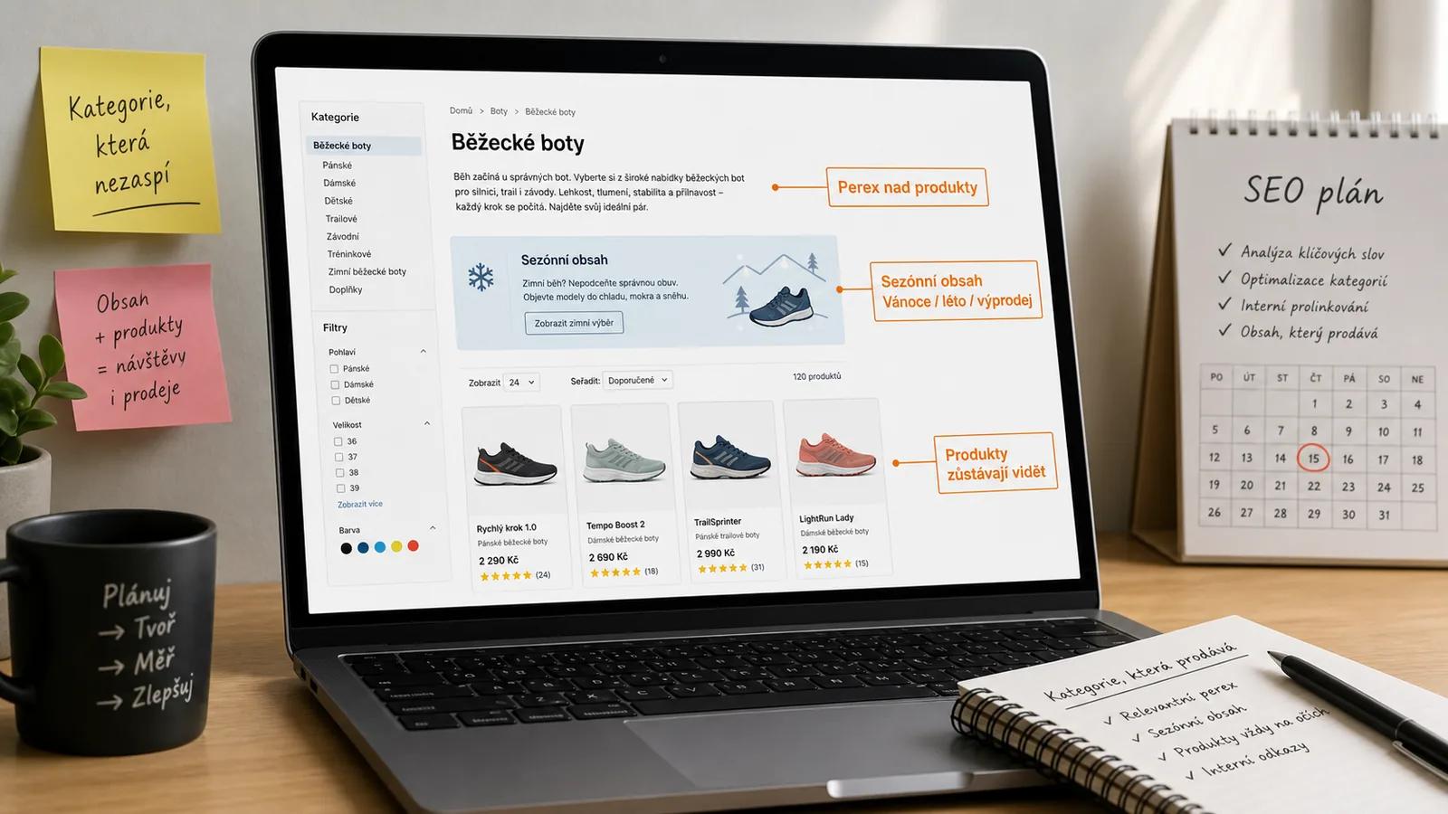 Infografika - Sezónní SEO: Jak na Vánoce a Black Friday - Category Page SEO: Jak dostat kategorie do TOP 3 (Strategie 2026)