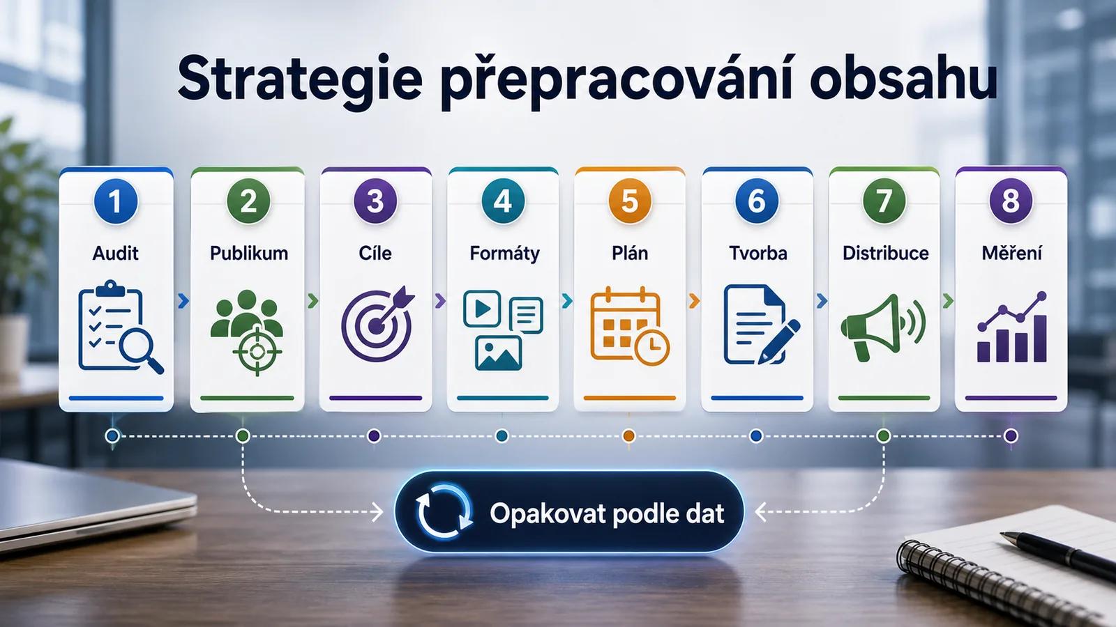 Infografika - Krok za Krokem: Jak Vytvořit Strategii Content Repurposingu - Content Repurposing: 1 článek = 10 kusů obsahu!