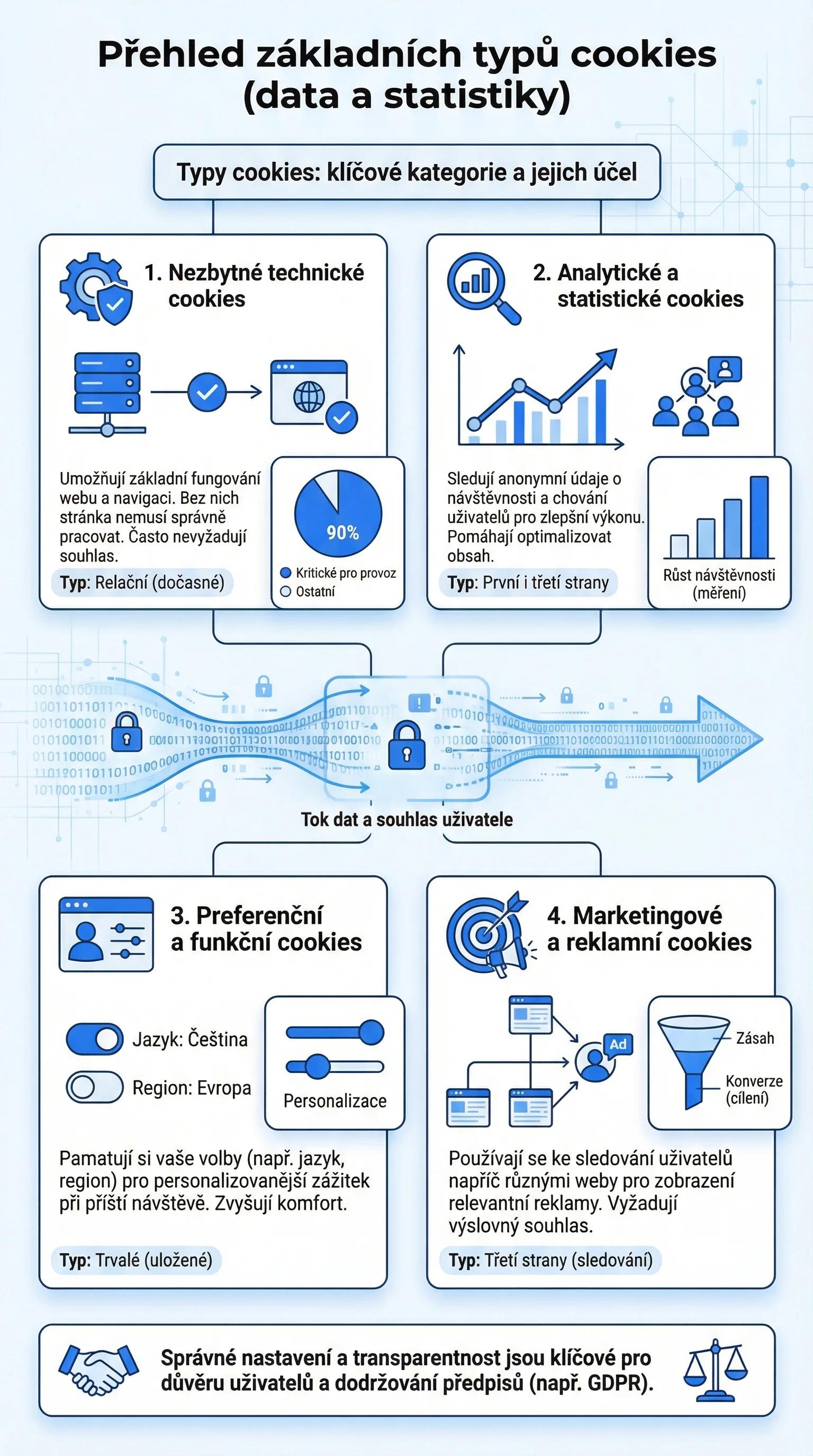 Infografika - Typy cookies
