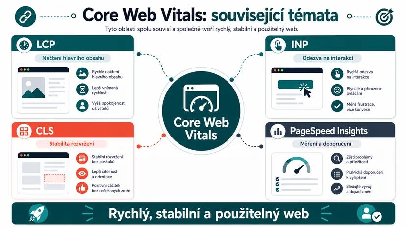 Infografika - Související články - Core Web Vitals: Jak rychlost webu ovlivňuje vaše pozice v Google
