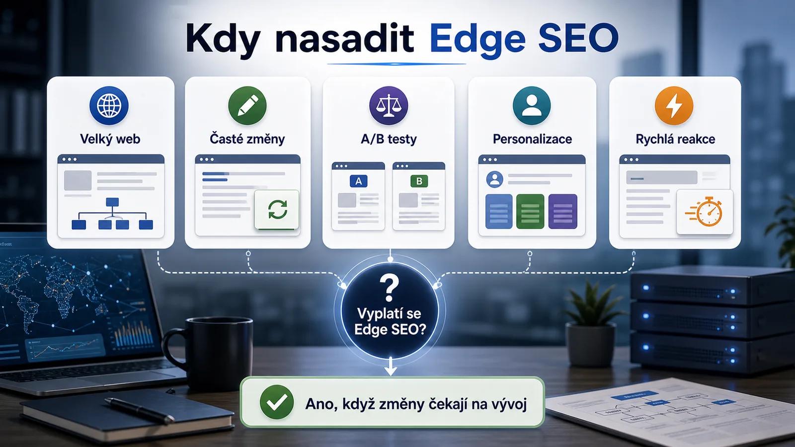 Infografika - Kdy nasadit Edge SEO: Identifikace vhodnych scenaru - Edge SEO: Novy level optimalizace webu?