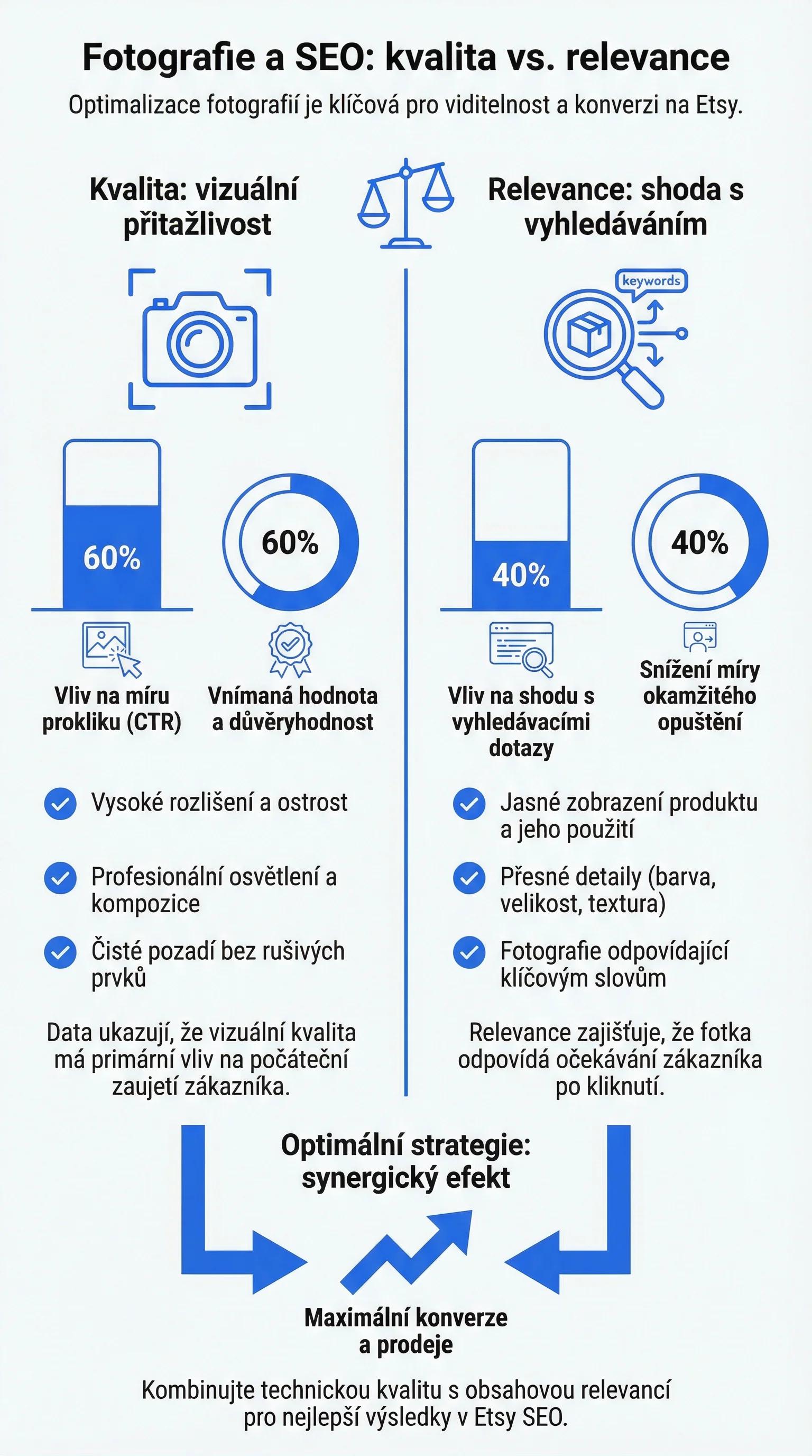 Infografika - Fotografie a SEO: Kvalita vs. relevance