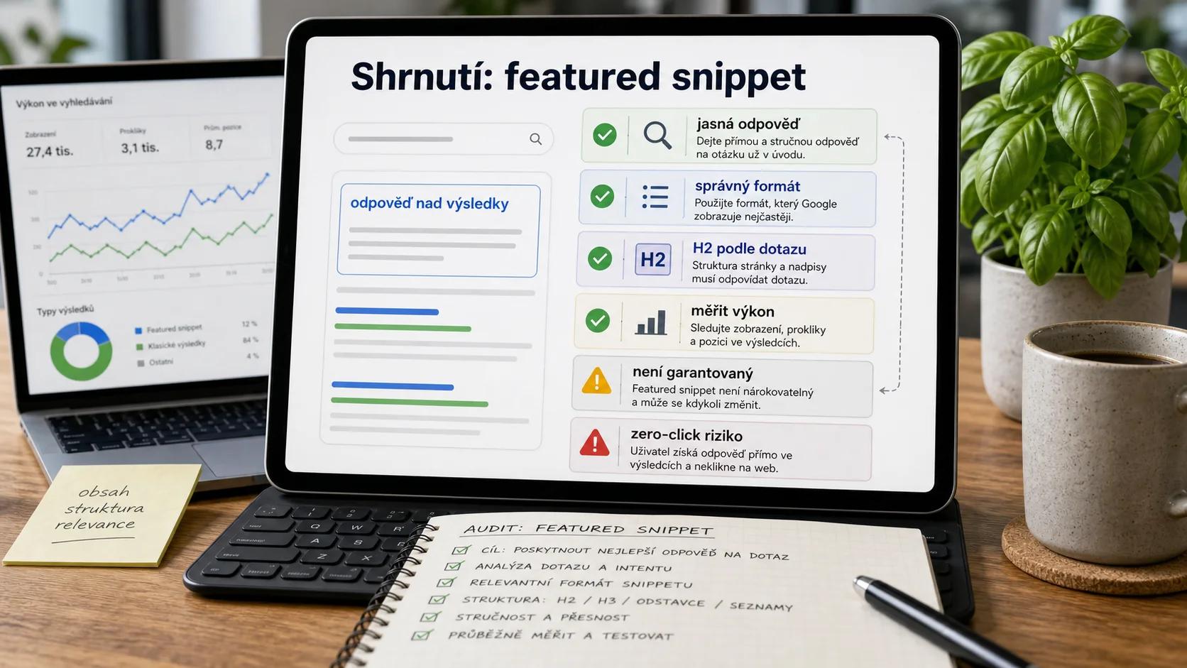 Infografika - Shrnutí - Featured Snippet: Jak získat pozici 0 ve výsledcích Google