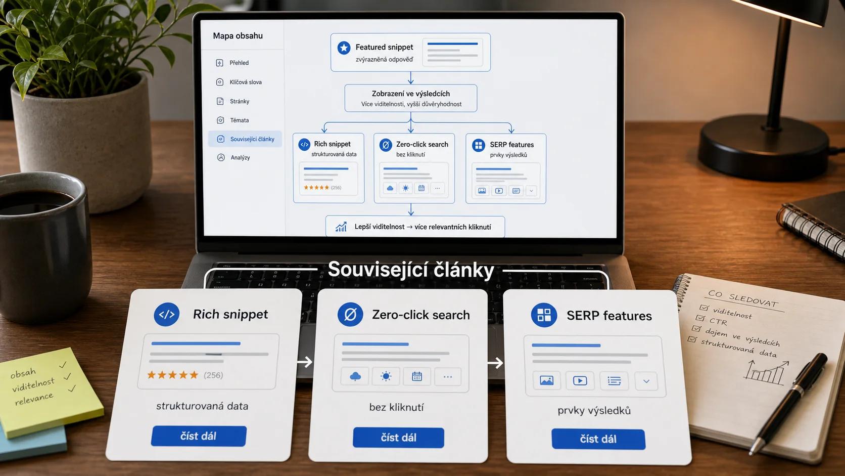 Infografika - Související články - Featured Snippet: Jak získat pozici 0 ve výsledcích Google