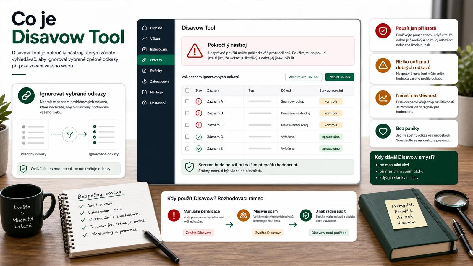 Infografika - Co je Disavow Tool a proč ho Google schovává - Google Disavow Tool: Nástroj zkázy nebo spásy?