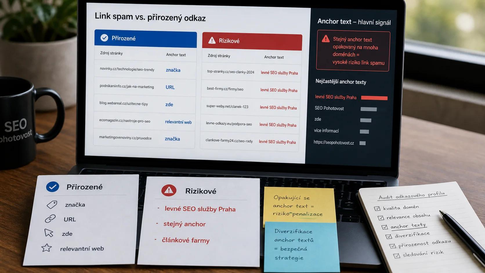 Infografika - Co znamená „link spam" a „anchor text" - Google Penguin: Jak nákup odkazů zničil tisíce webů
