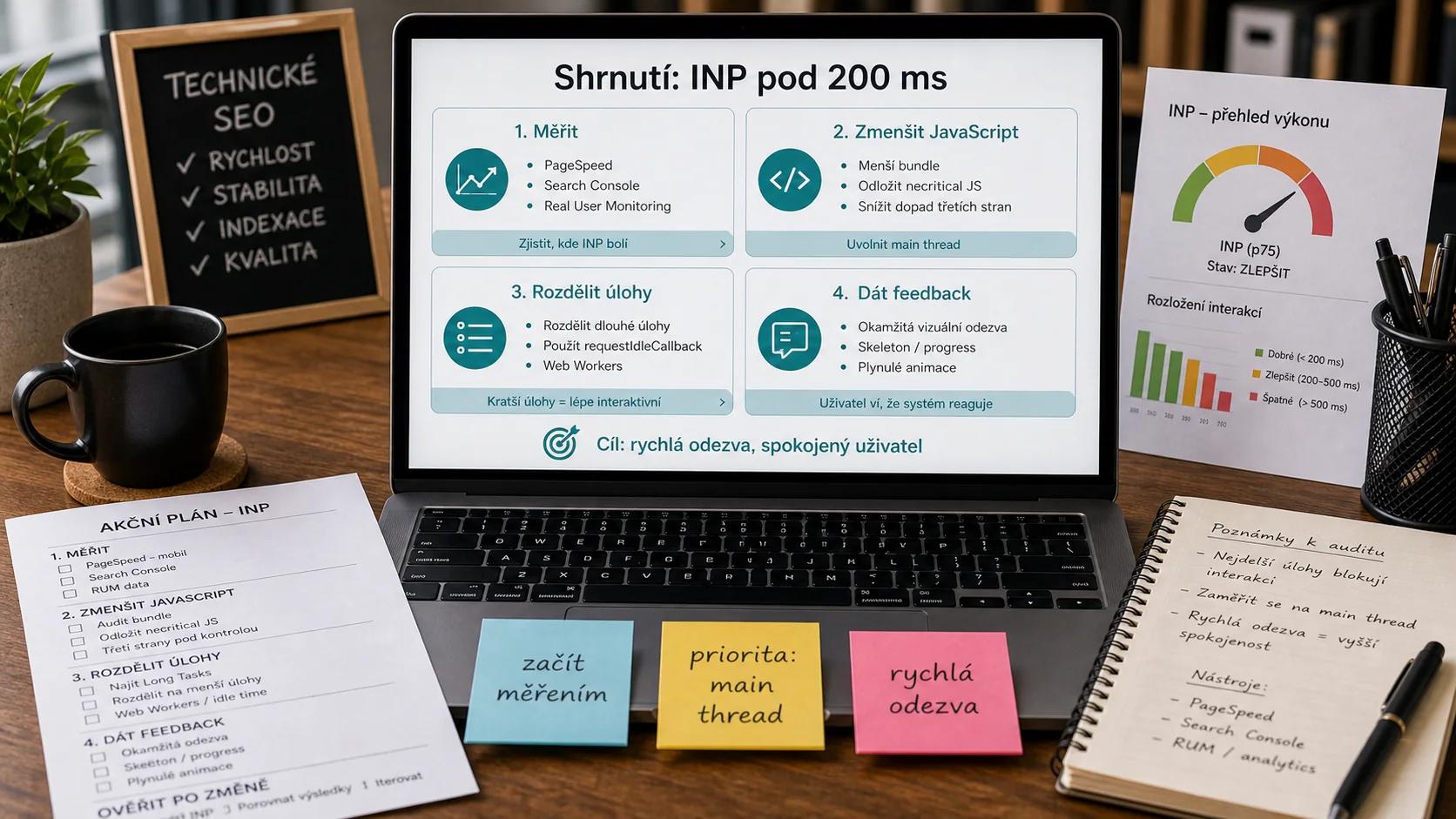 Infografika - Shrnutí optimalizace INP: 4 klíčové oblasti