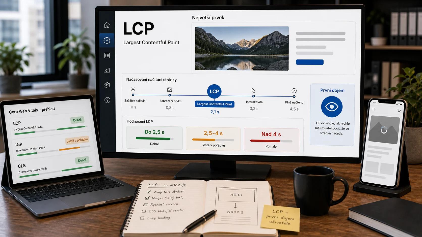 Diagram - Proč je LCP králem Core Web Vitals