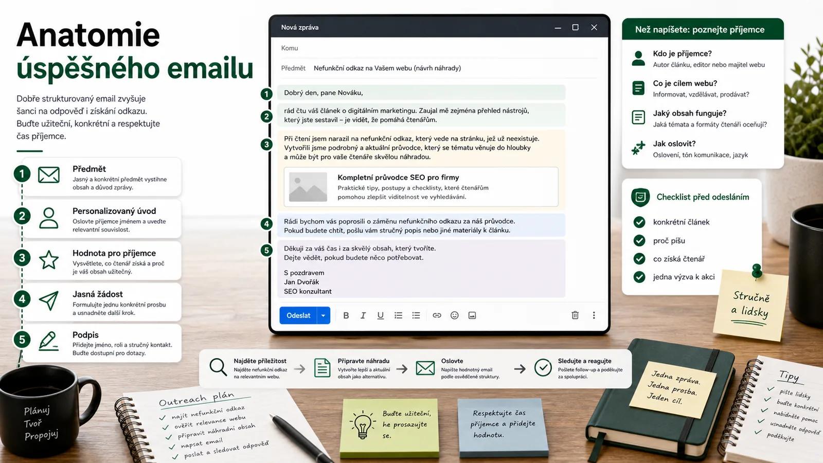 Infografika - Anatomie úspěšného oslovujícího emailu - Oslovování pro budování odkazů: Jak efektivně oslovit weby a získat odkazy