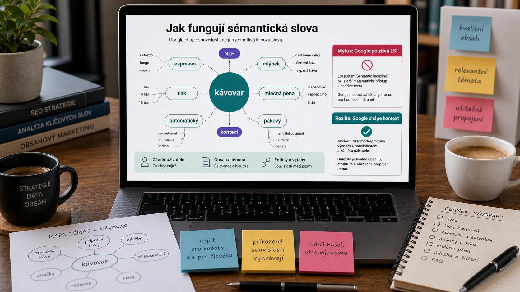 Infografika - Jak LSI Keywords funguji - LSI Keywords: Jak pouzivat semanticky pribuzna slova