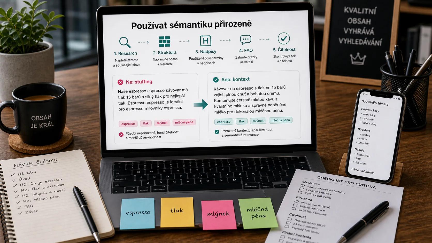 Infografika - Jak pouzivat LSI Keywords spravne - LSI Keywords: Jak pouzivat semanticky pribuzna slova