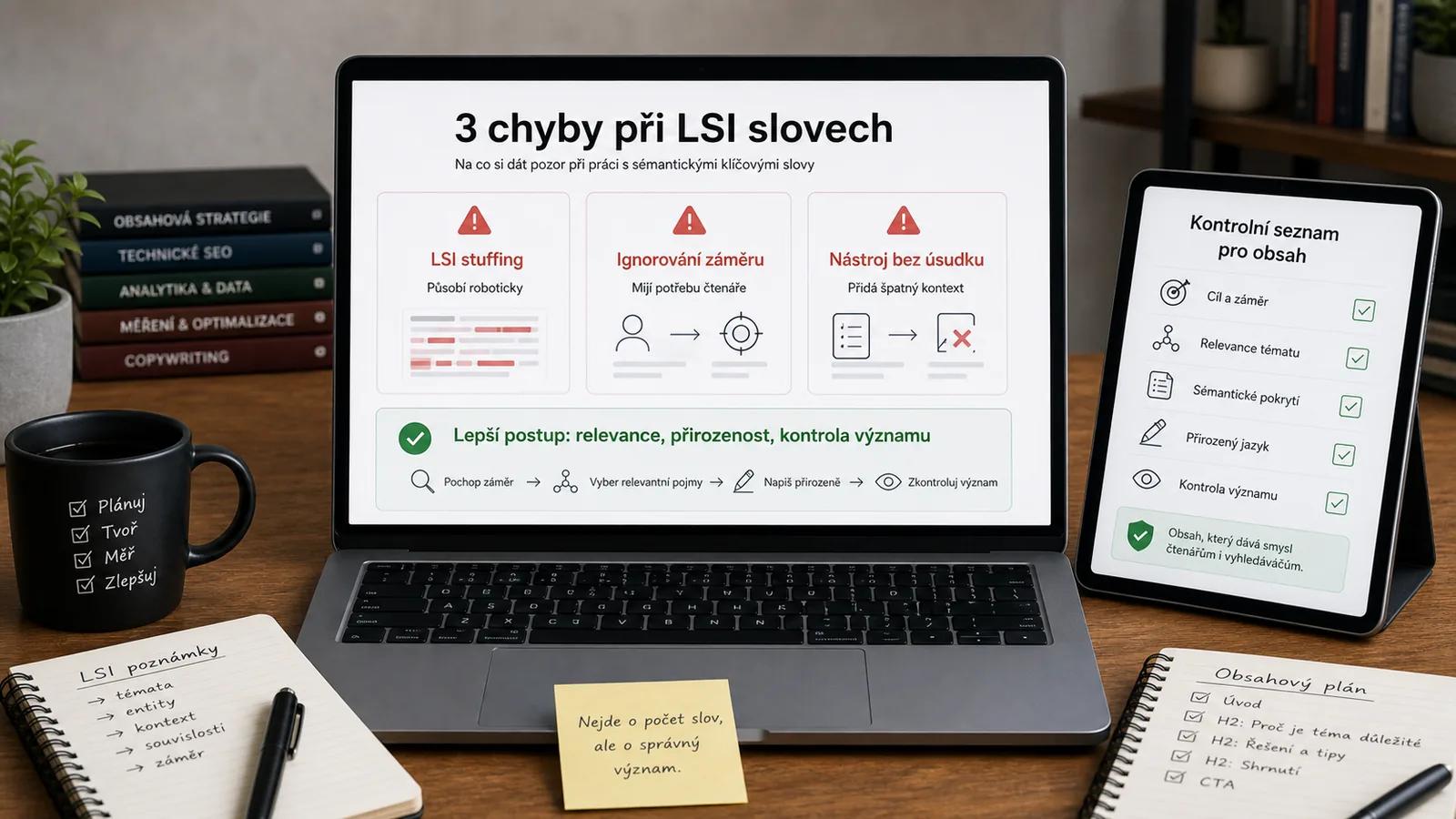 Infografika - 3 Chyby, kterým se vyhněte - LSI klíčová slova: Praktický manuál pro rok 2025