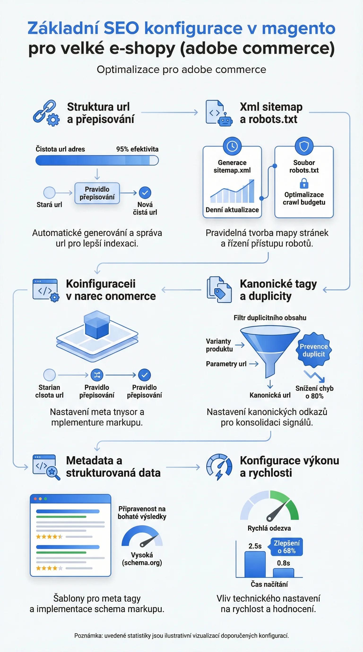 Infografika - Základní SEO konfigurace v Magento