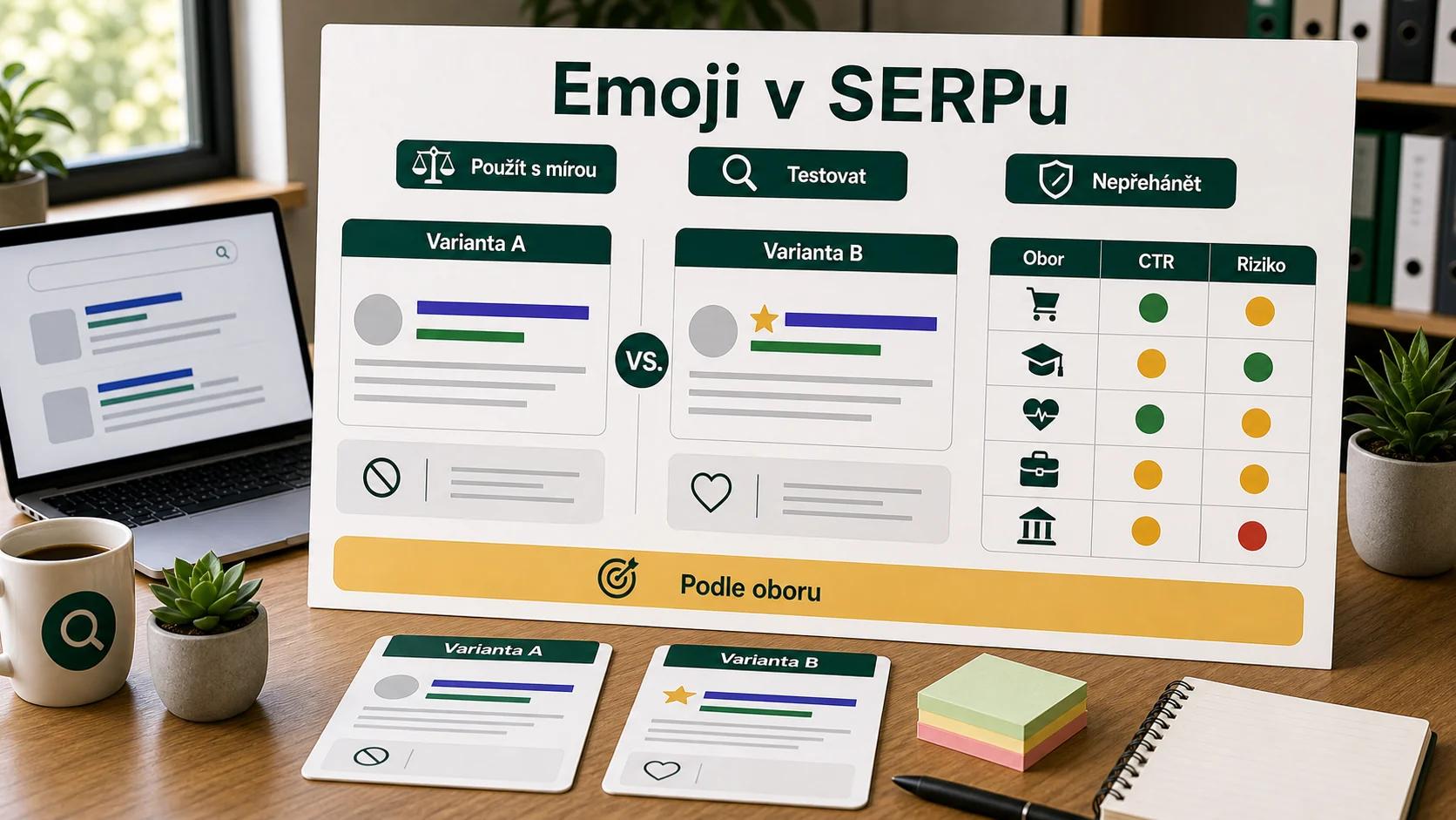 Infografika - Emoji v SERPu: Ano či ne? - Meta Title & Description: Vaše jediná šance na kliknutí