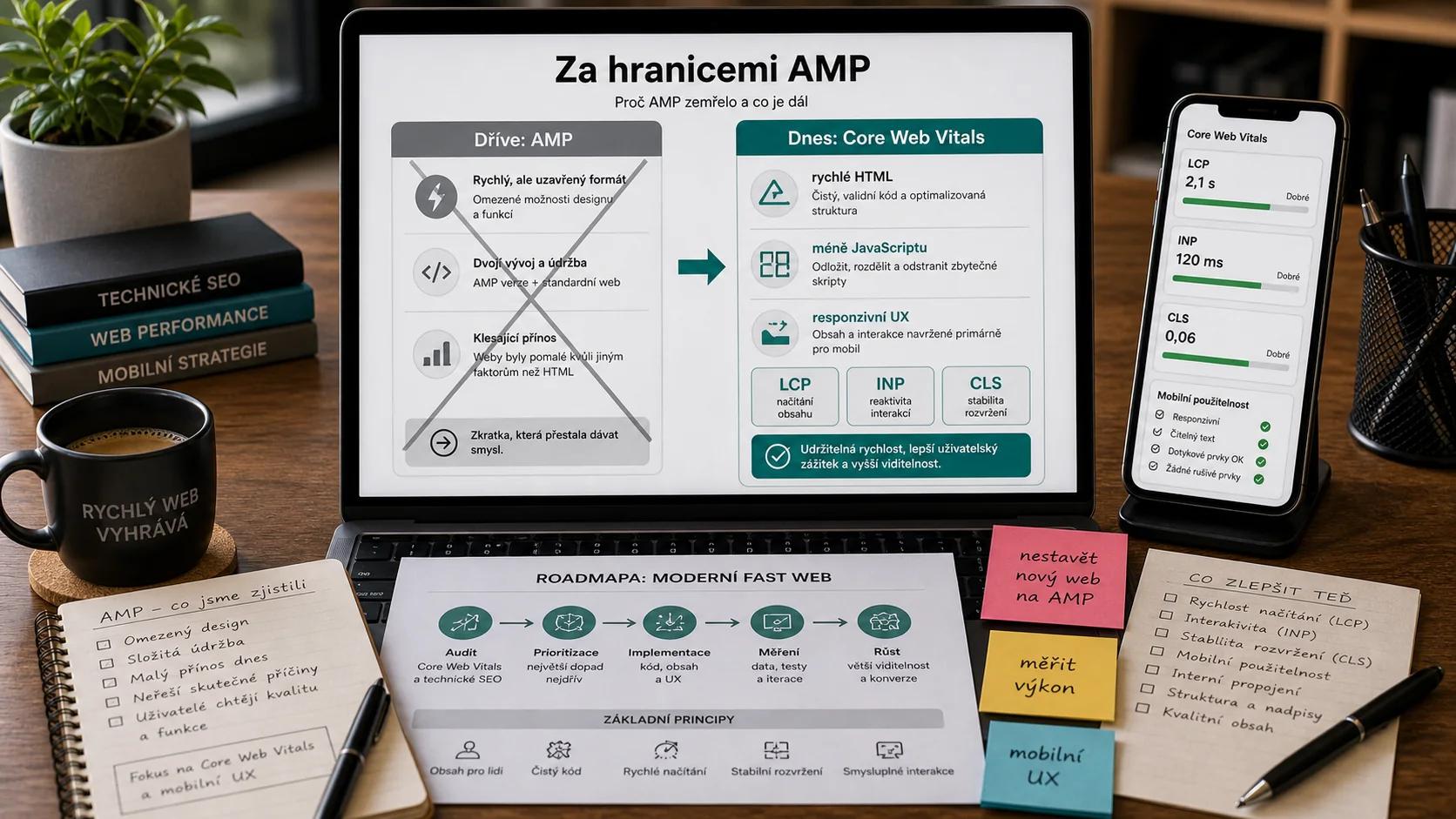 Infografika - Beyond AMP (Proč AMP zemřelo a co je dál) - Mobile-First Indexing je mrtvý pojem: Dnes řešíme Mobile-Only