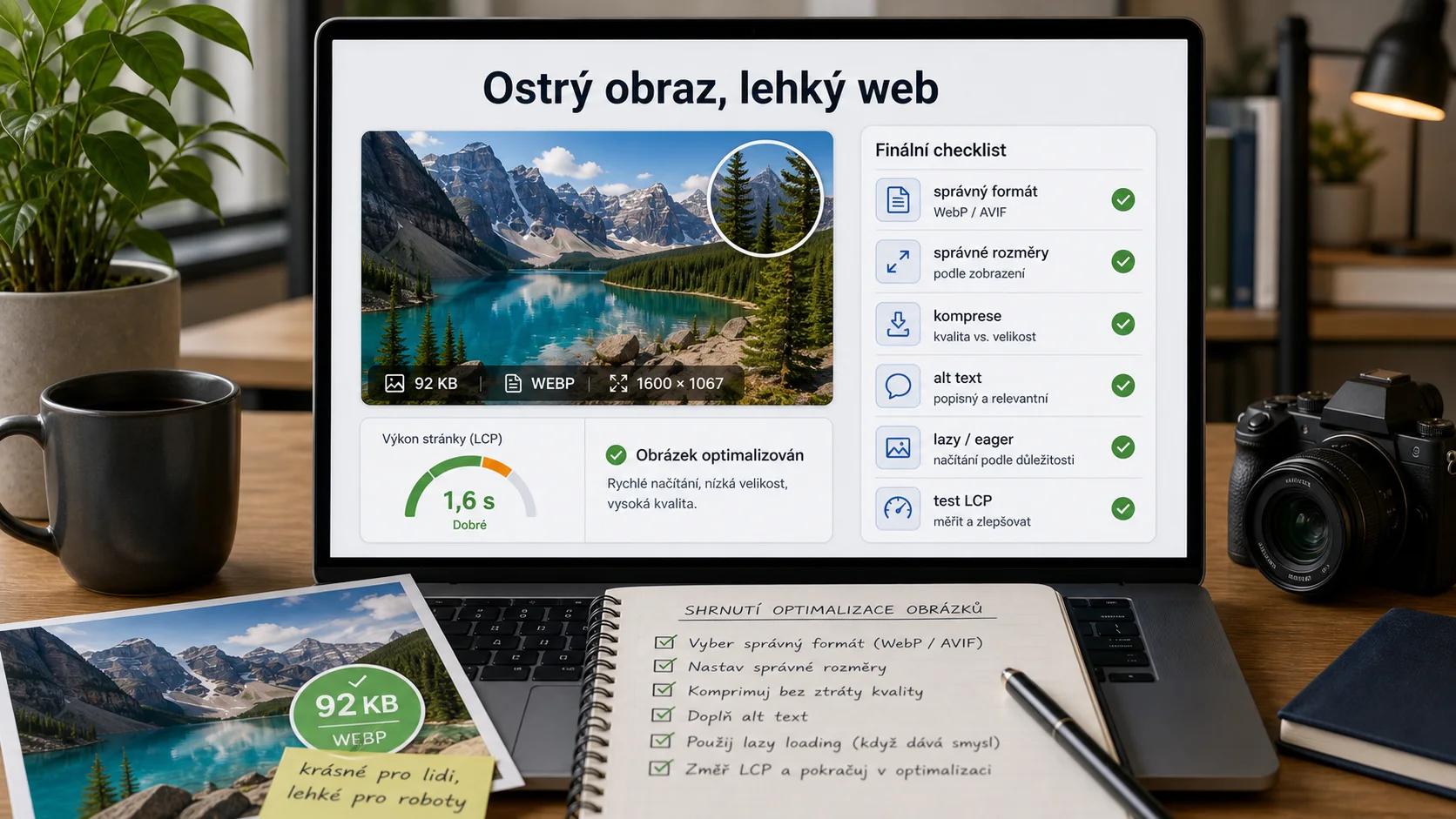 Infografika - Závěr: Ostrý obraz a dobrý zvuk - Optimalizace obrázků pro SEO: Kompletní průvodce