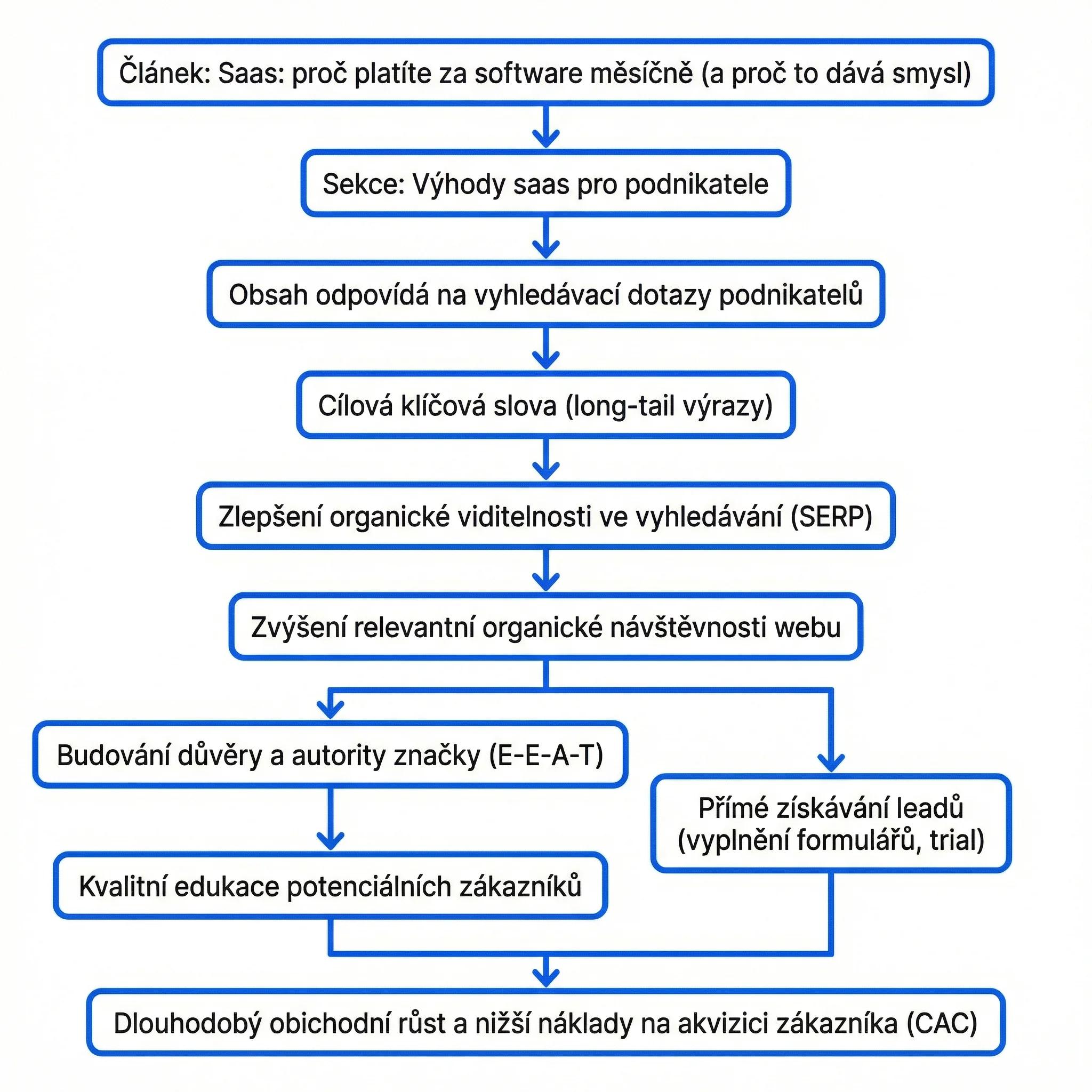 Diagram - Výhody SaaS pro podnikatele