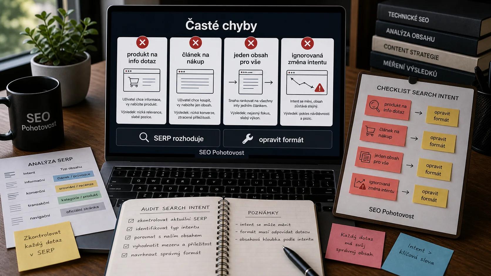 Infografika - Caste chyby - Search Intent: Proc zamer vyhledavani rozhoduje o uspechu