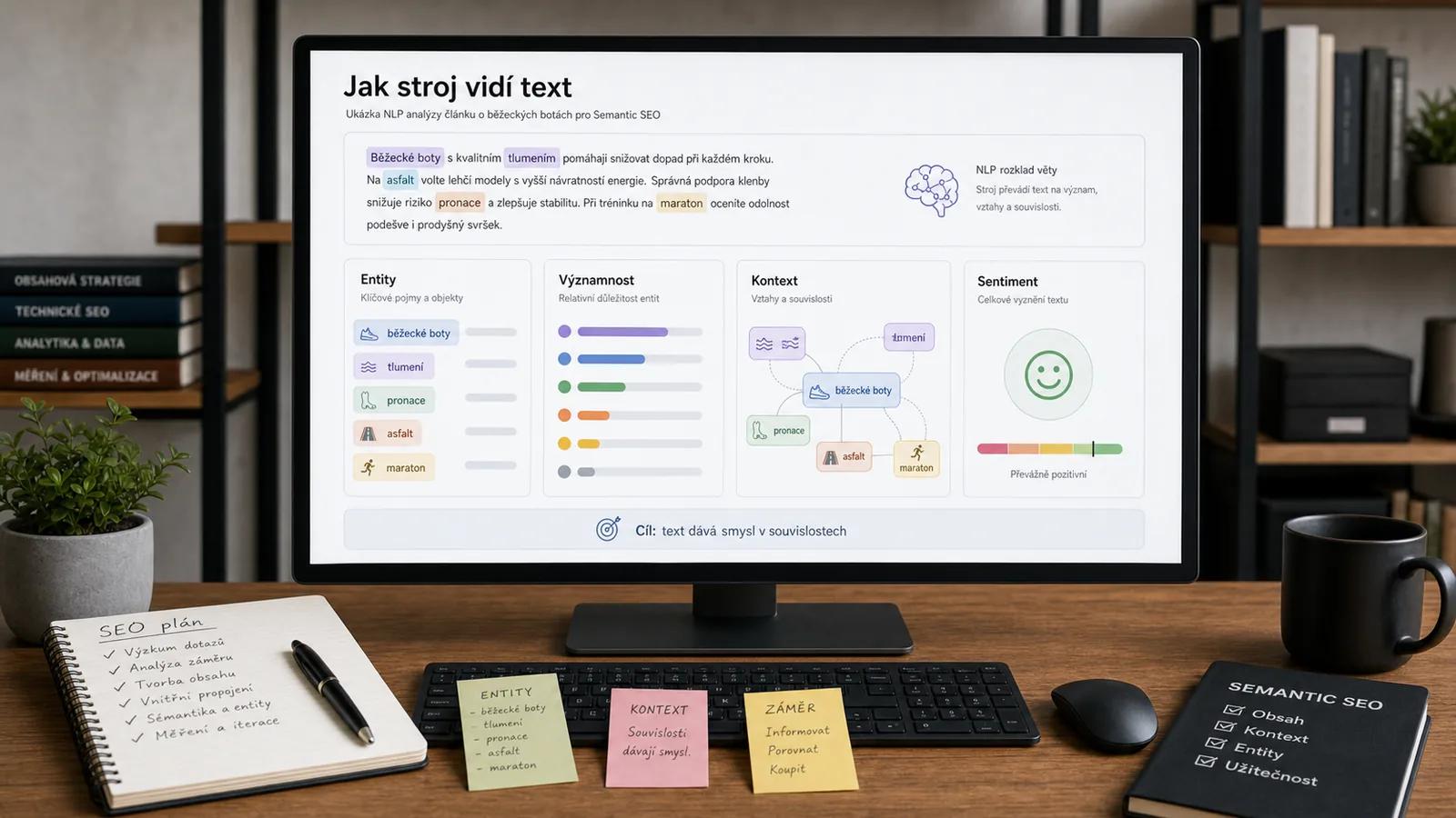 Infografika - Google NLP API: Jak vidí váš text stroj? - Sémantická klíčová slova a NLP: Jak psát pro Google v roce 2026