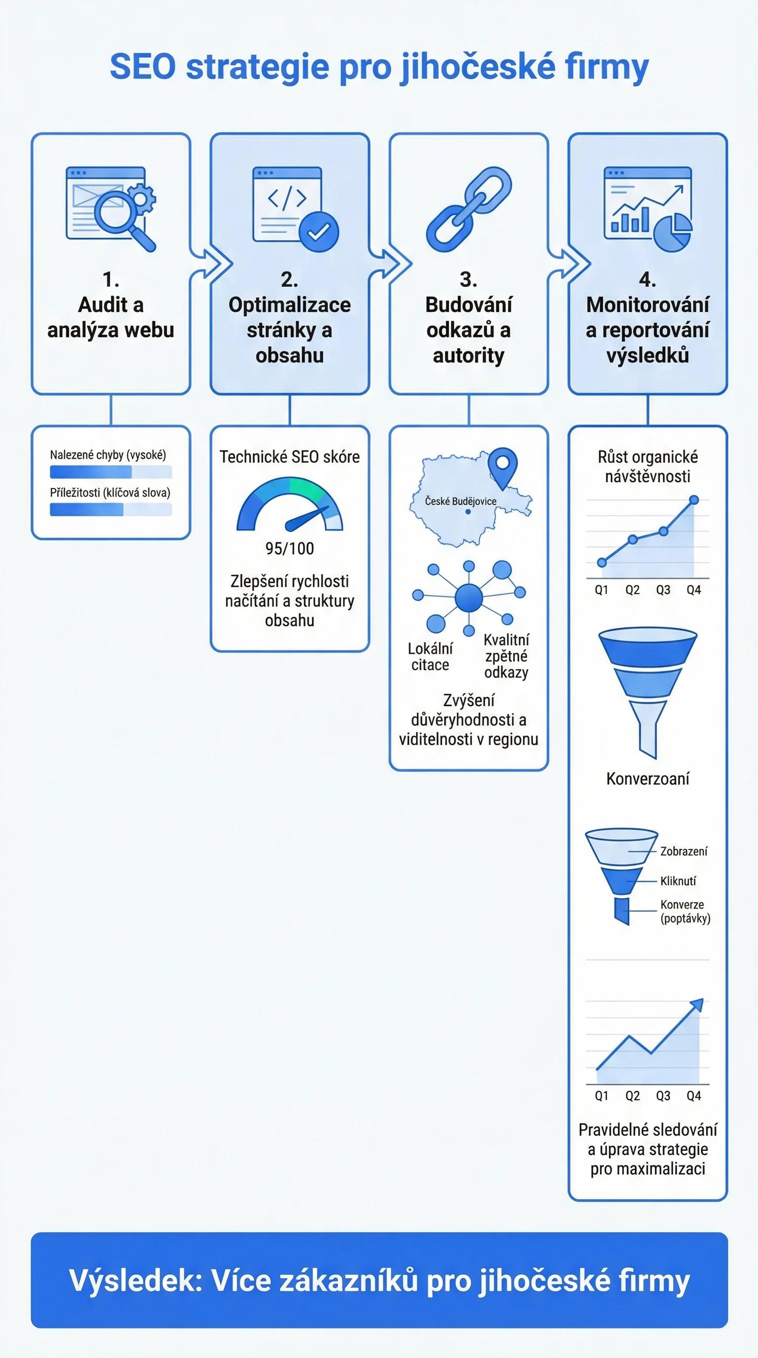 Infografika - SEO strategie pro jihočeské firmy