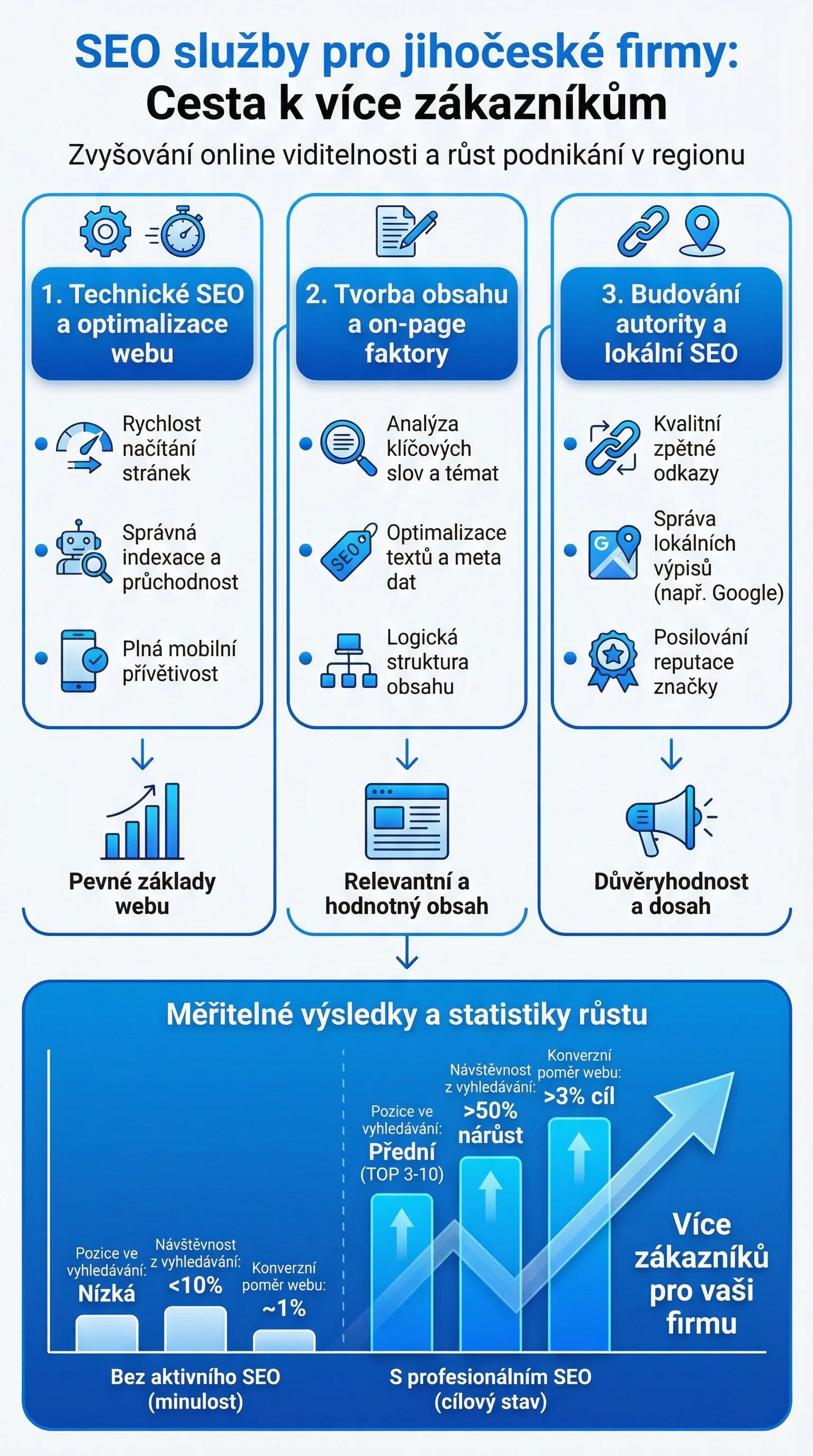 Infografika - SEO služby pro jihočeské firmy