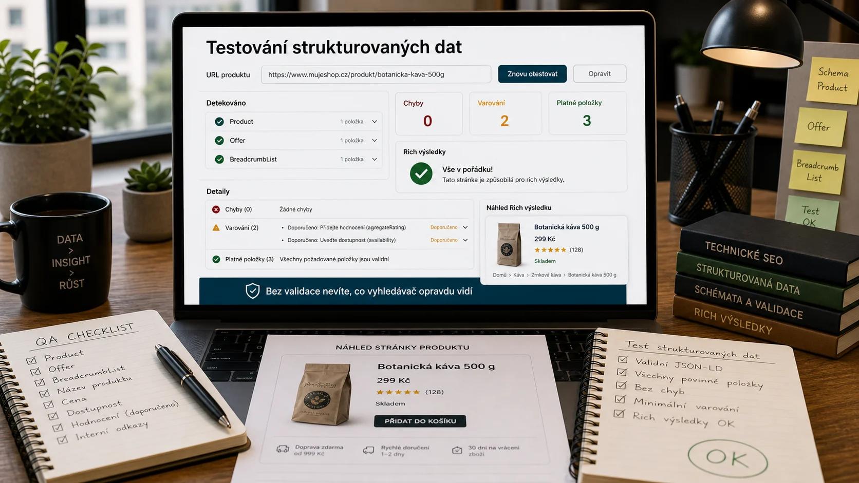 Infografika - Testovani a validace strukturovanych dat - Strukturovana data pro e-shopy: Kompletni pruvodce