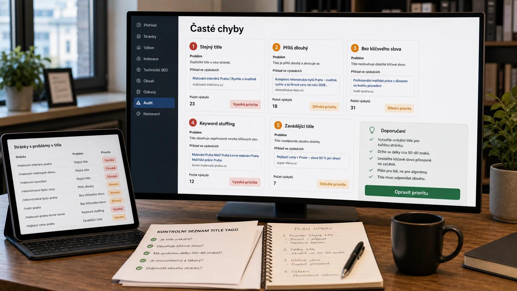 Infografika - Časté chyby - Title Tag: Proč prvních 60 znaků rozhoduje o úspěchu