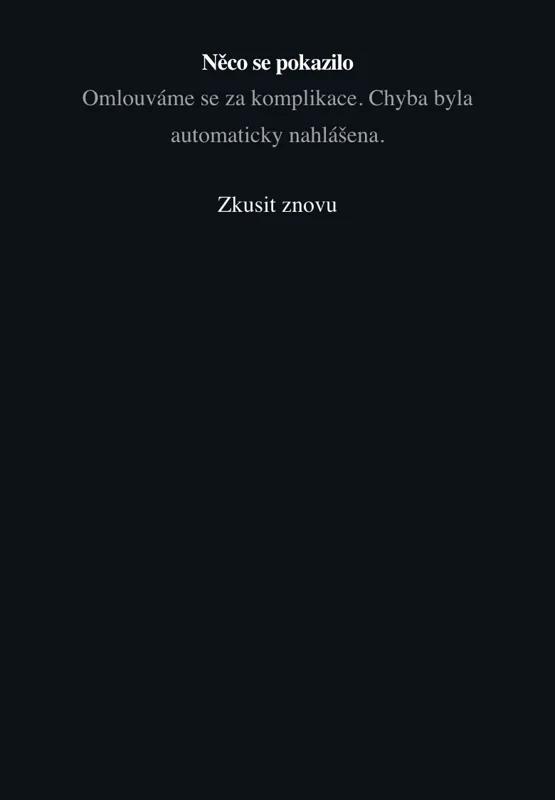 Stránka ceníku na mobilu jen s textem „Něco se pokazilo“ místo obsahu