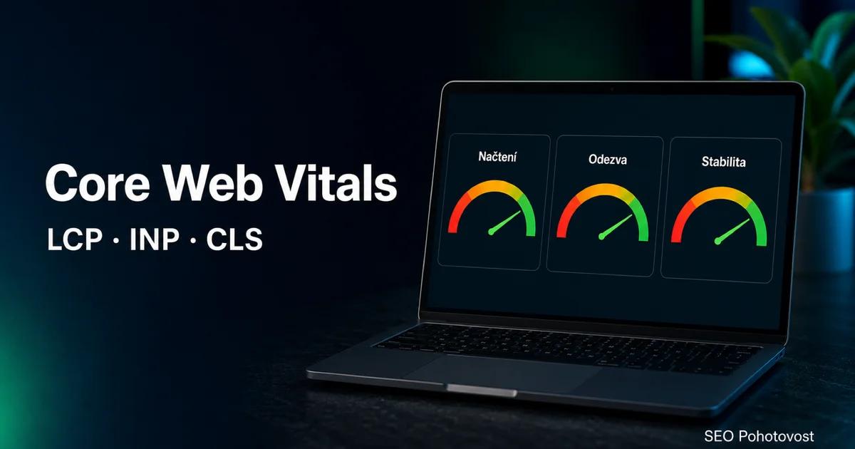 Core Web Vitals: tři metriky LCP, INP a CLS s prahy Googlu