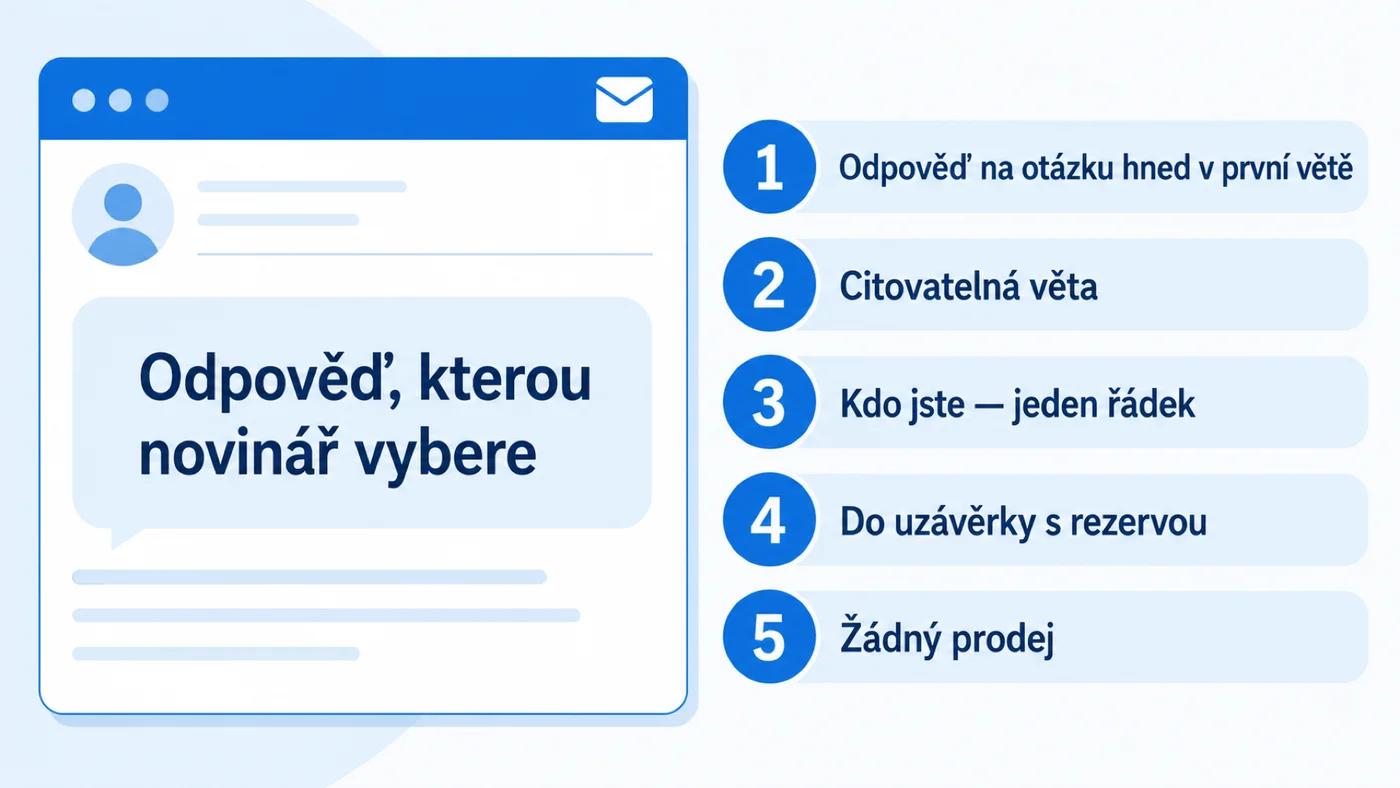 Odpověď, kterou novinář vybere