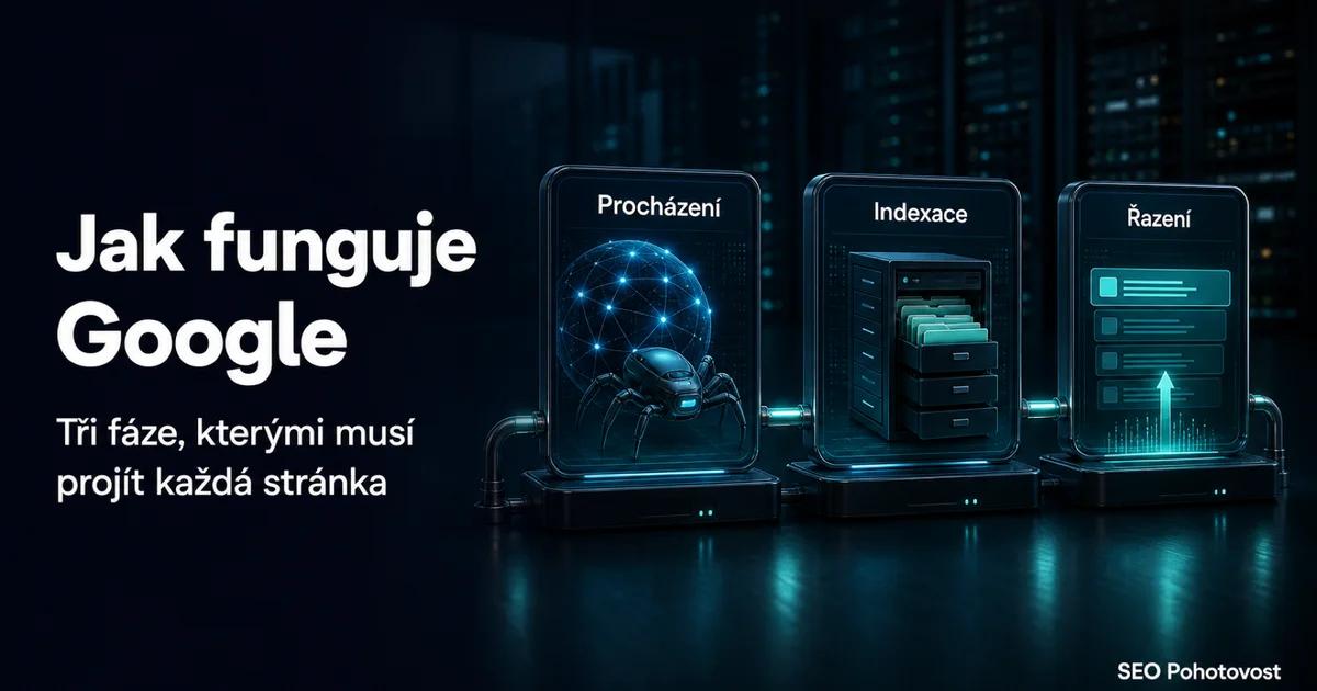 Tři fáze vyhledávání Google: procházení, indexace a řazení
