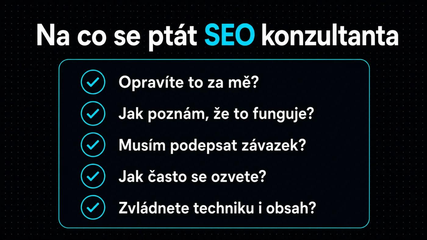 Infografika - Na co se ptát SEO konzultanta