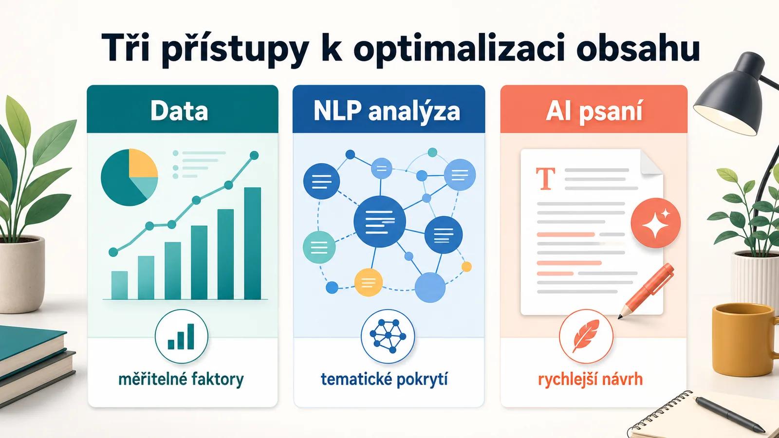 Rozhodovací schéma: komu ze tří nástrojů se optimalizace obsahu vyplatí a komu ne