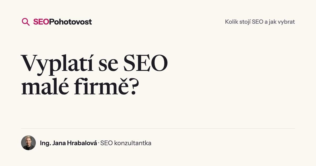 Vyplatí se SEO malé firmě?
