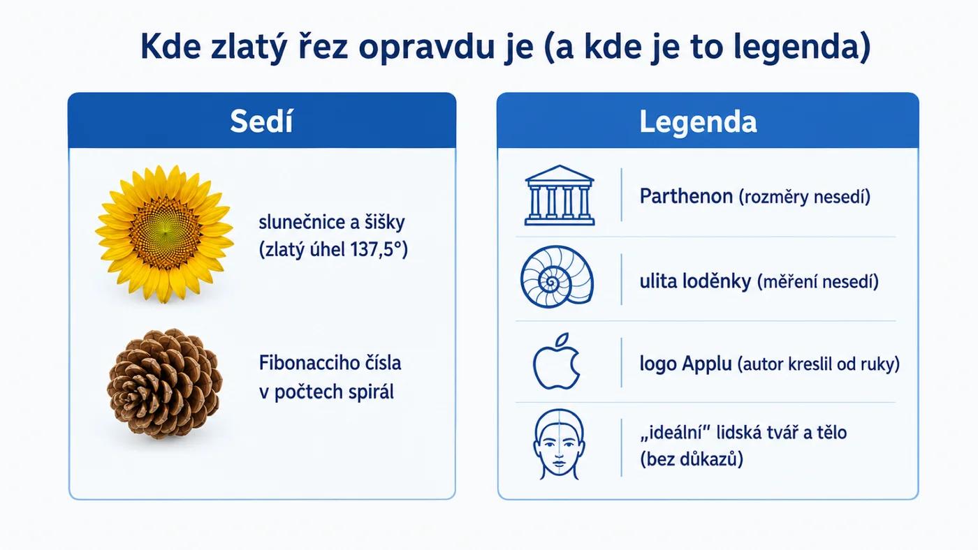 Zlatý řez v přírodě a designu: co odpovídá měřením a co je legenda